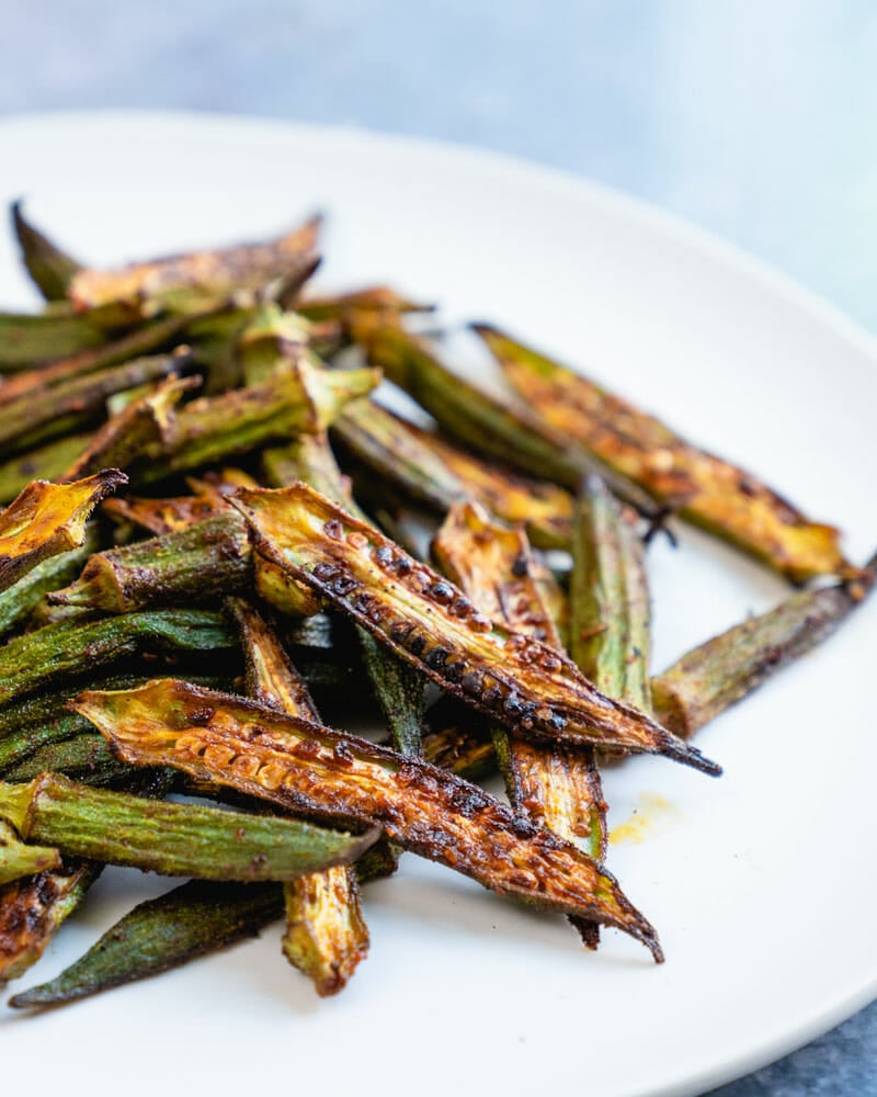 Roasted okra