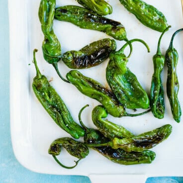 Roasted shishito peppers