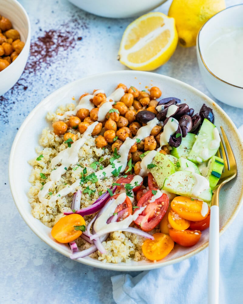 Mediterranean quinoa bowl
