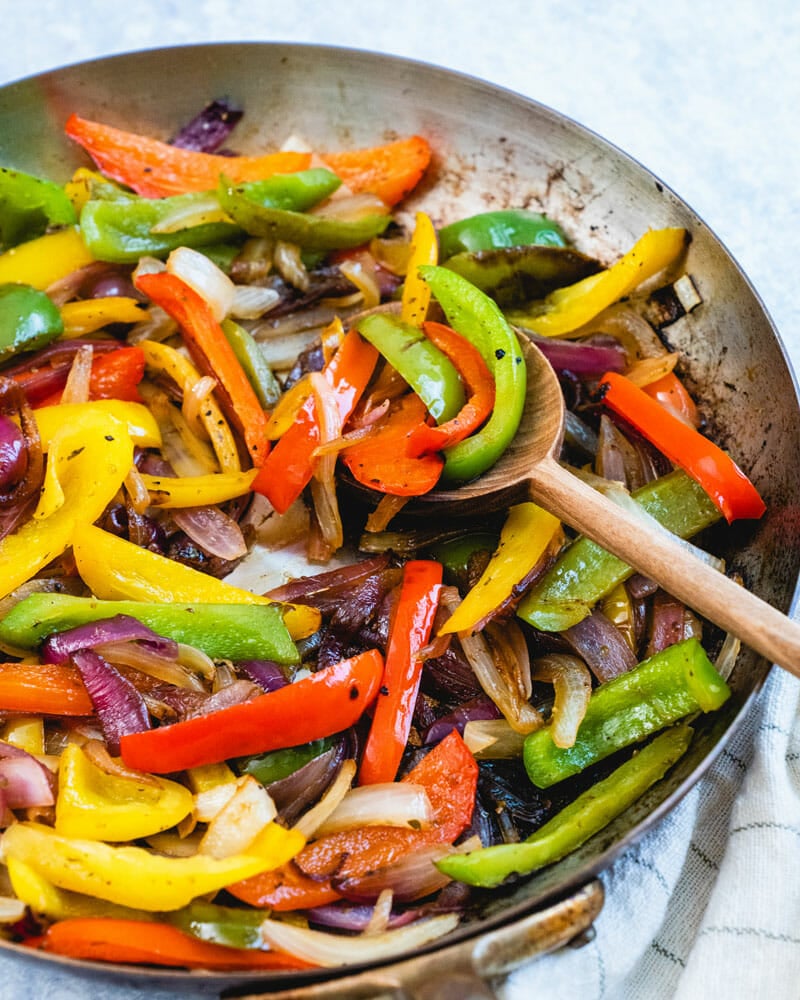 Sauteed peppers and onions