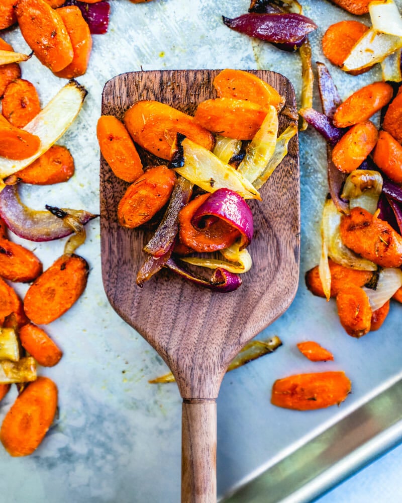 Roasted carrots and onions
