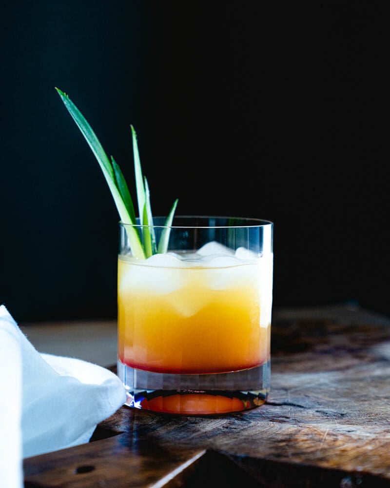 Vodka and pineapple juice cocktail