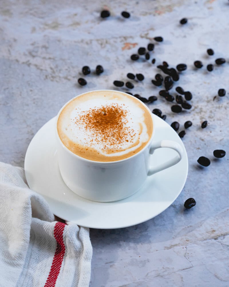 Cappuccino in white mug