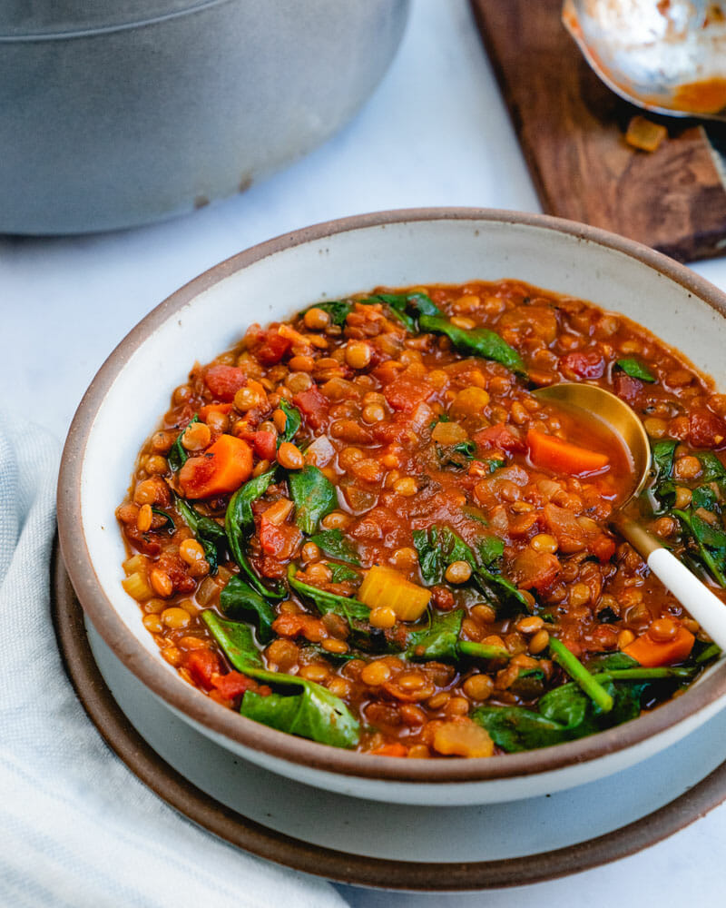 Lentil stew with brown lentils