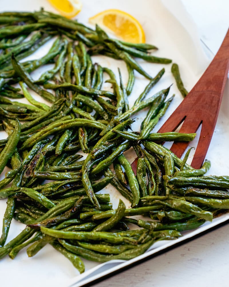 Oven roasted green beans