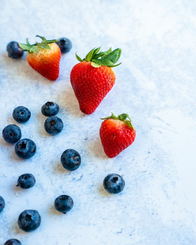 Strawberries and blueberries