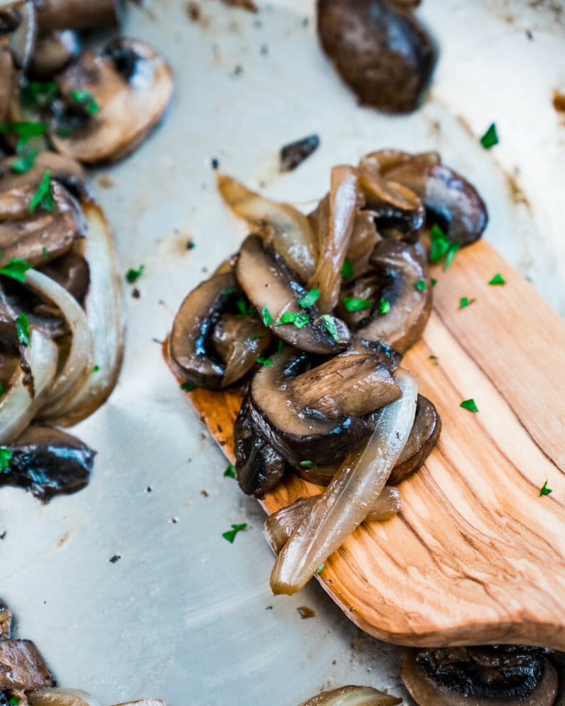 Sauteed mushrooms and onions