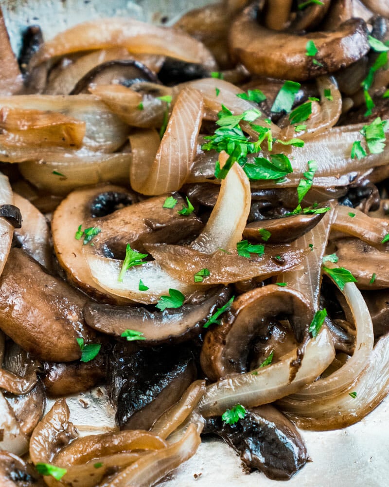 Sauteed mushrooms and onions