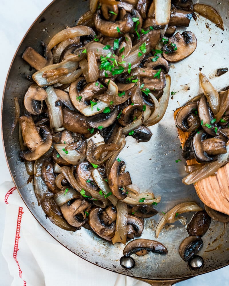 How to saute mushrooms and onions