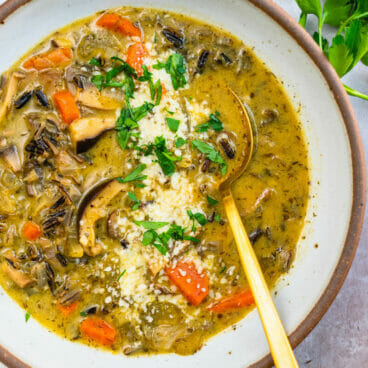 Wild rice mushroom soup