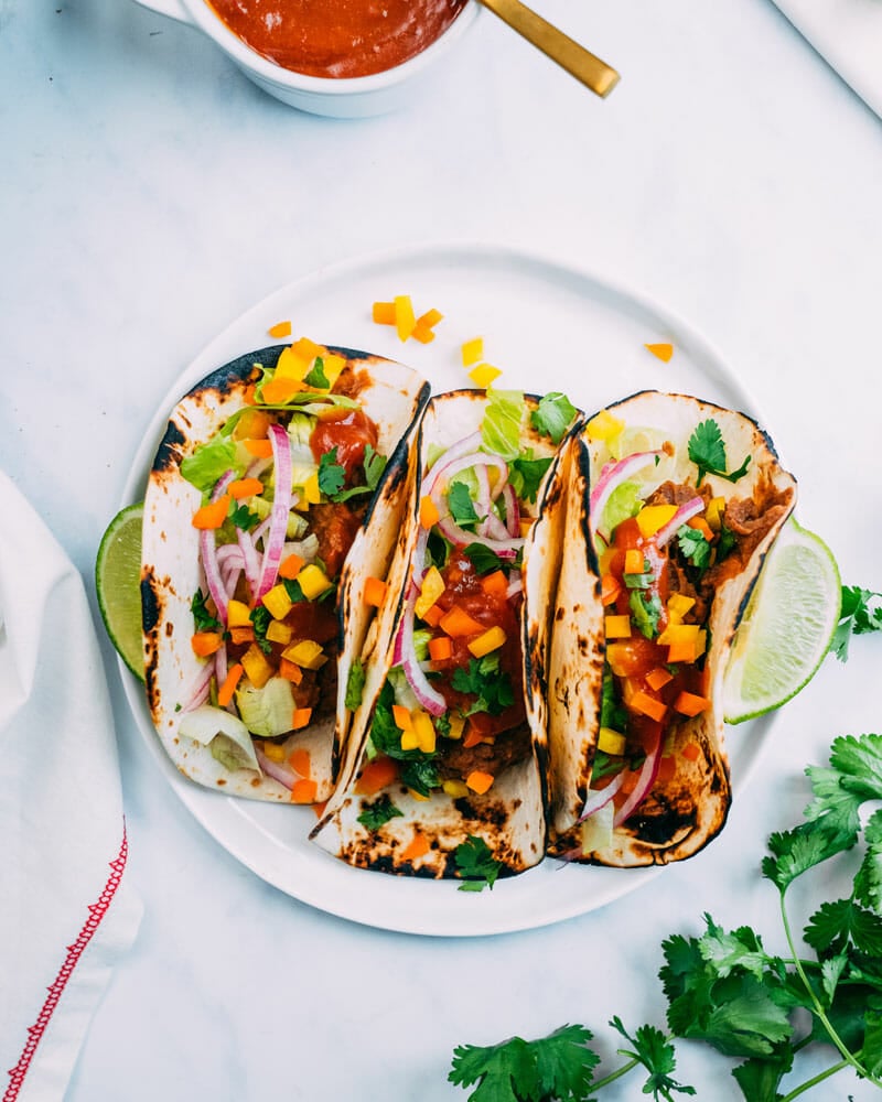 Refried bean tacos