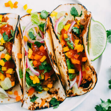 Refried bean tacos
