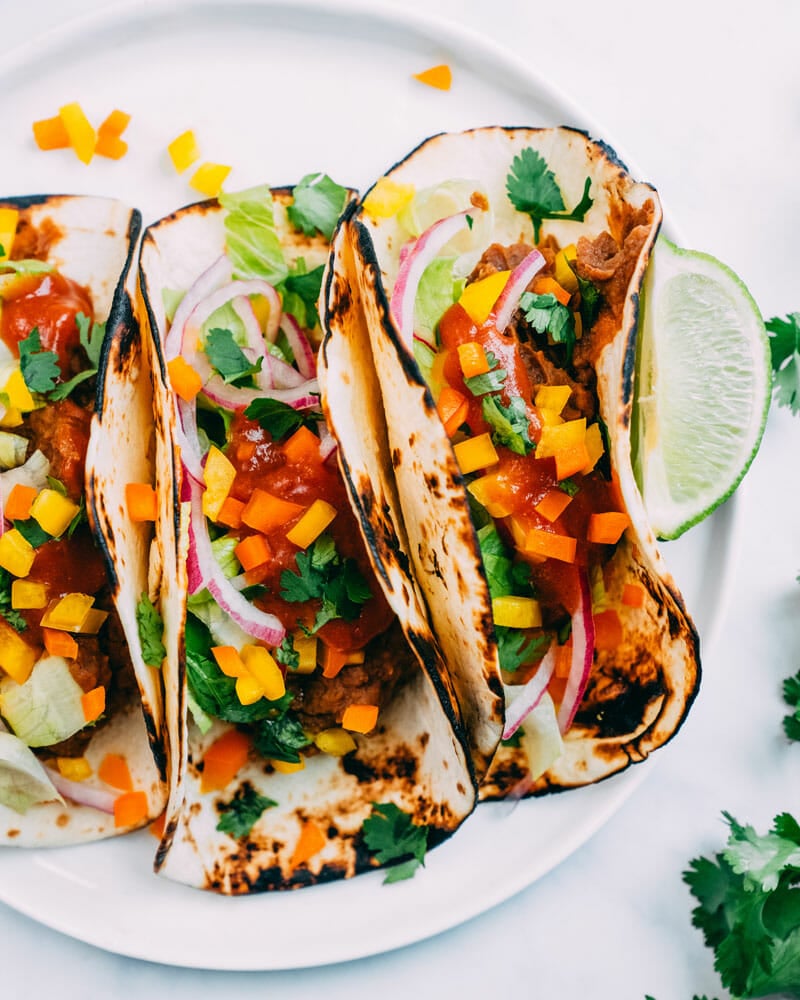 Refried bean tacos
