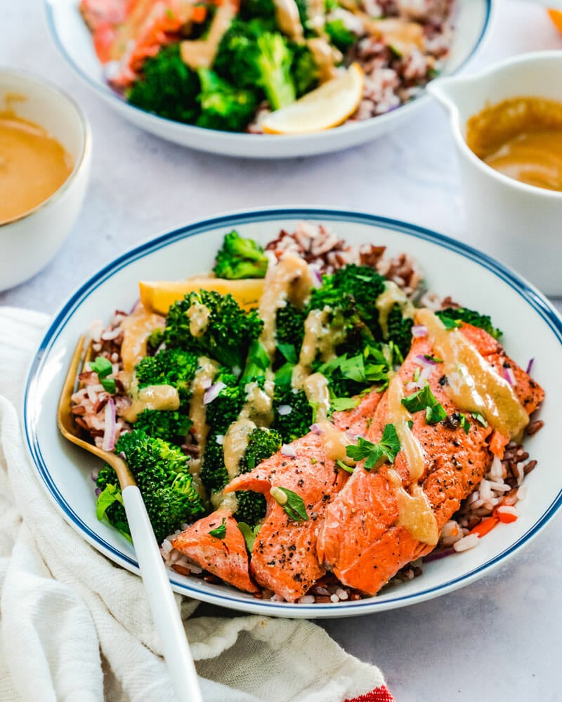 Salmon rice bowl
