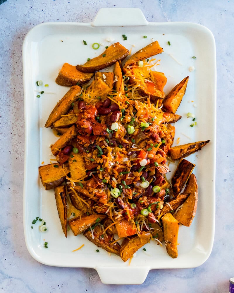 Loaded sweet potato wedges