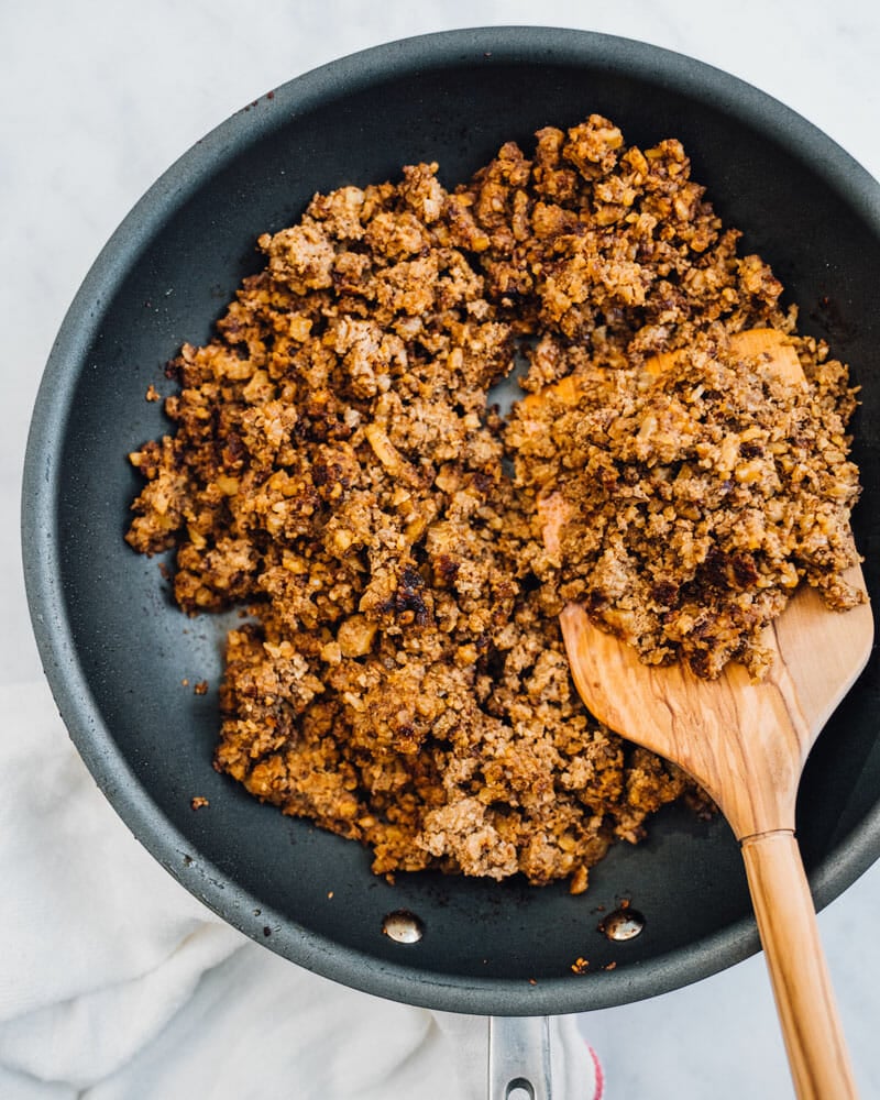 Vegan Taco Meat in skillet