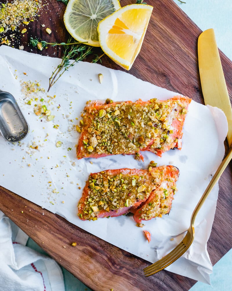 Pistachio crusted salmon