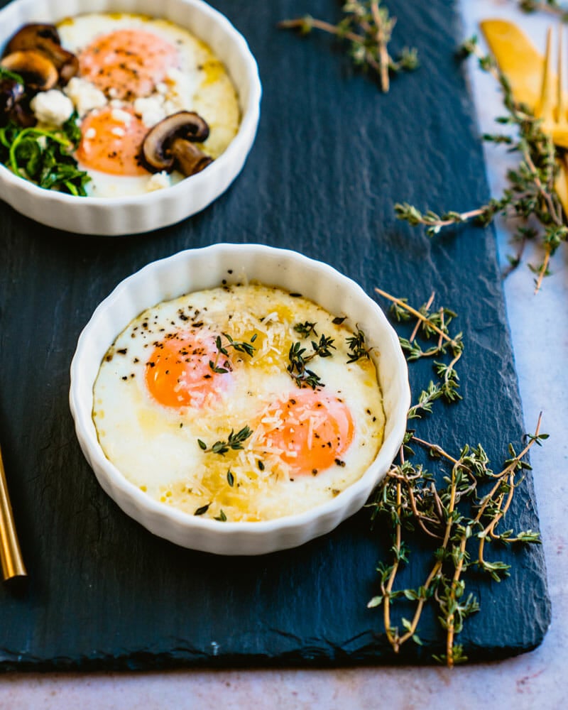 Oven baked eggs