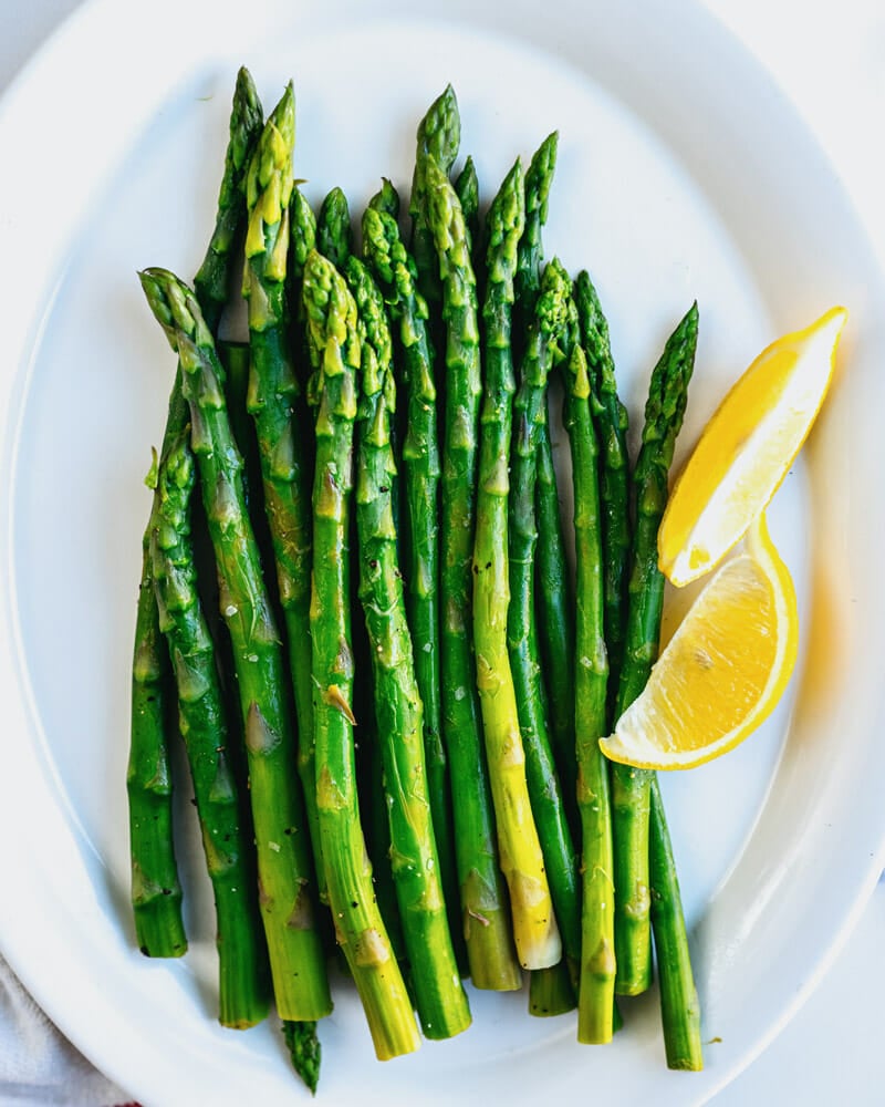 Boiled asparagus