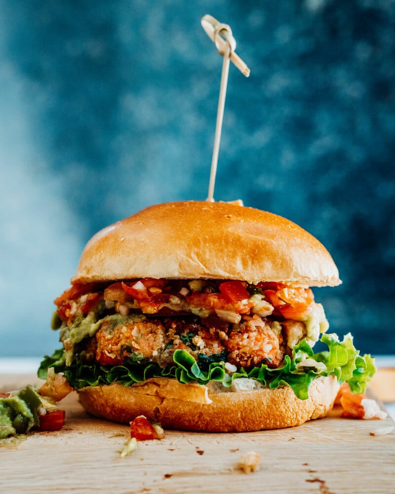 Salmon burger toppings