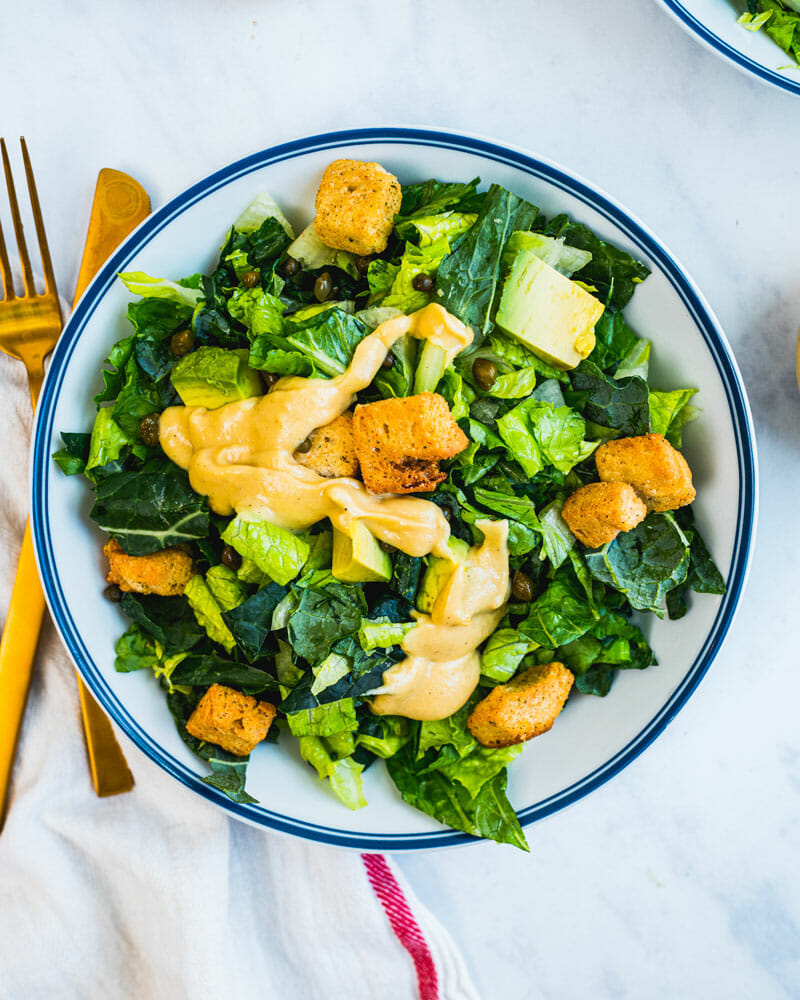 Vegan caesar salad