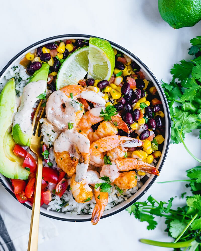 Shrimp rice bowl