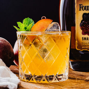 Peach bourbon cocktail
