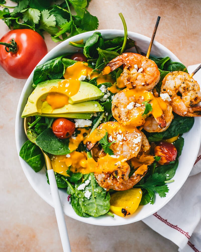 Grilled shrimp salad