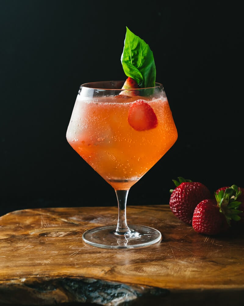 Strawberry basil cocktail