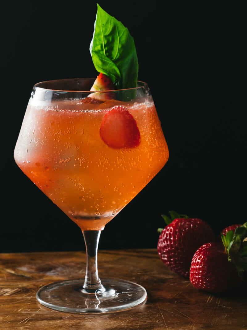 Strawberry basil cocktail