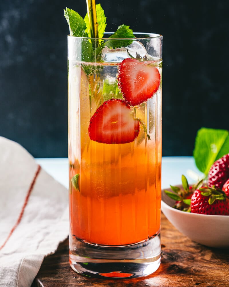 Strawberry vodka cocktail