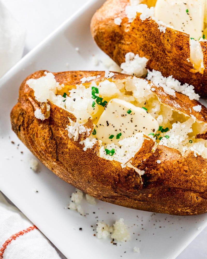 Baked potato in oven