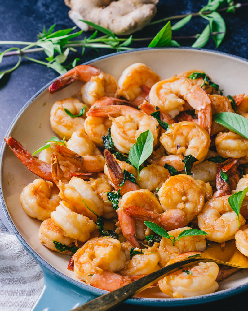 Thai basil shrimp