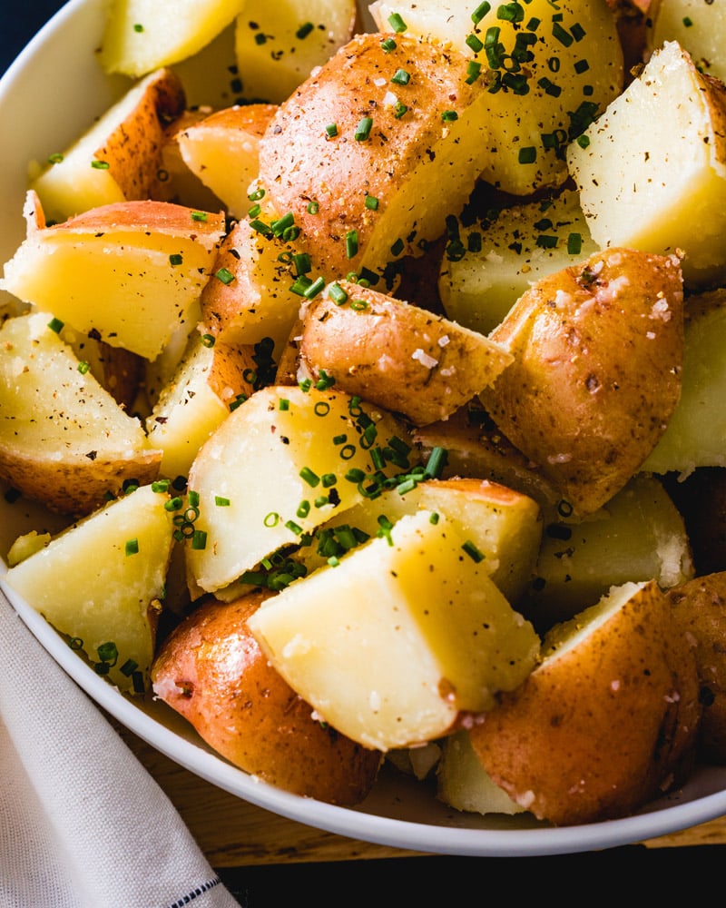 Boiled red potatoes