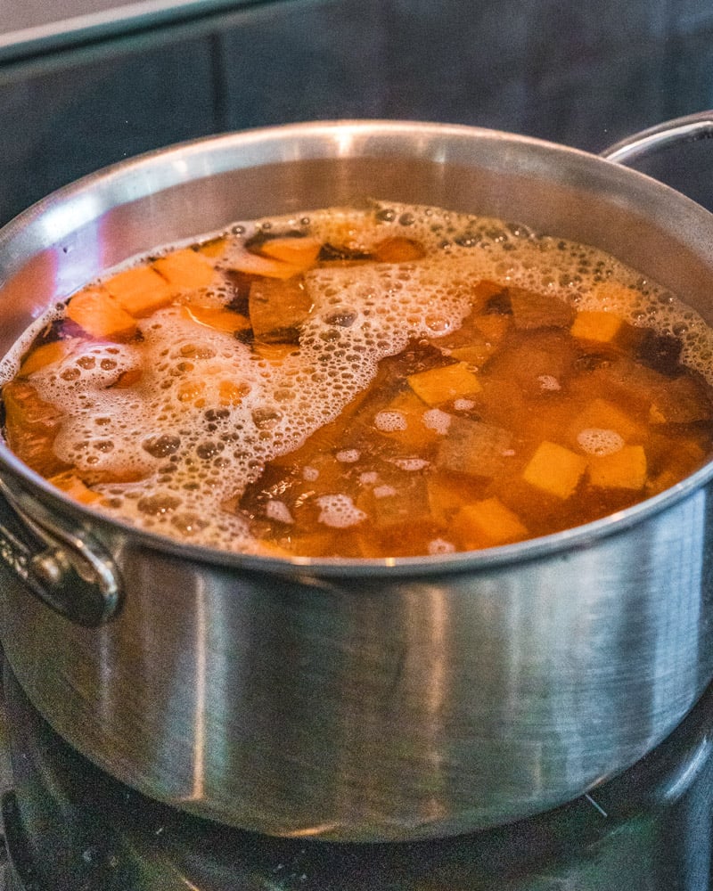 How to boil sweet potatoes