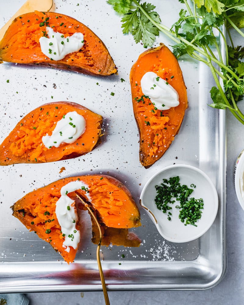Steamed sweet potatoes