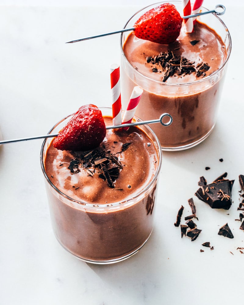 Chocolate strawberry smoothie