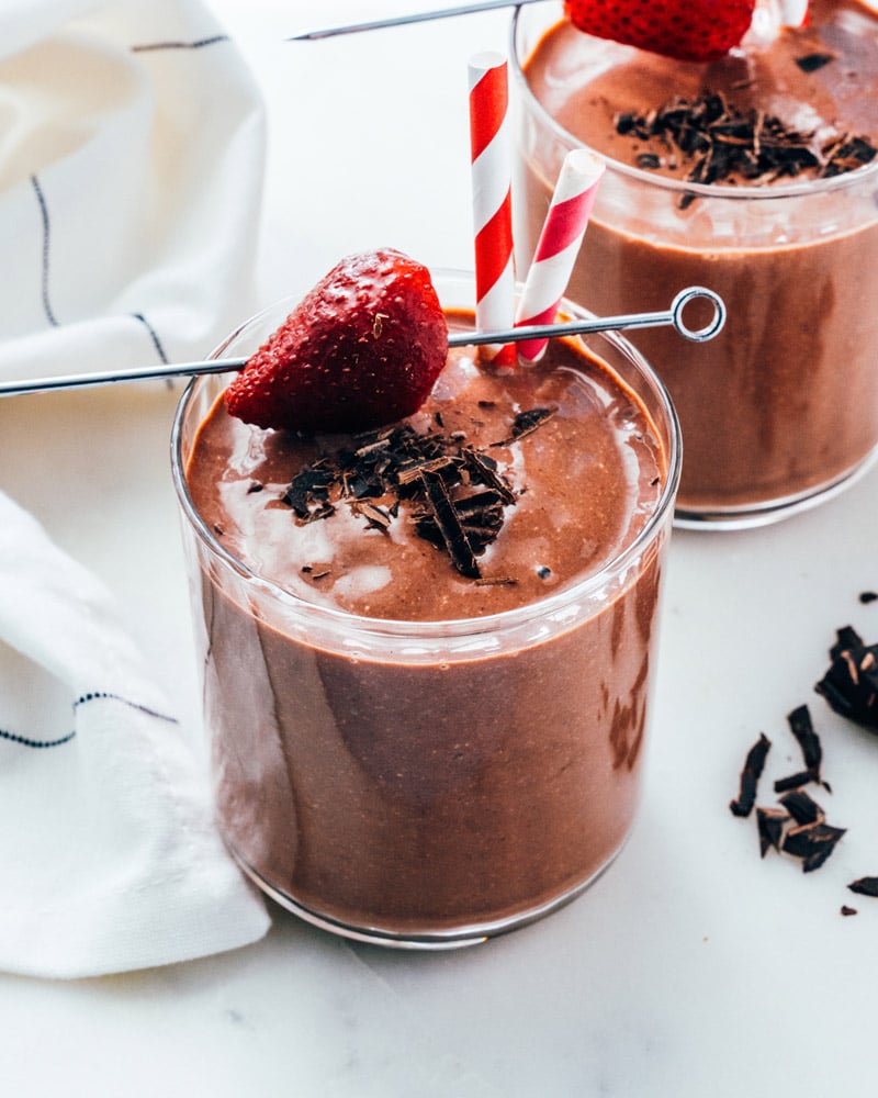 Chocolate strawberry smoothie