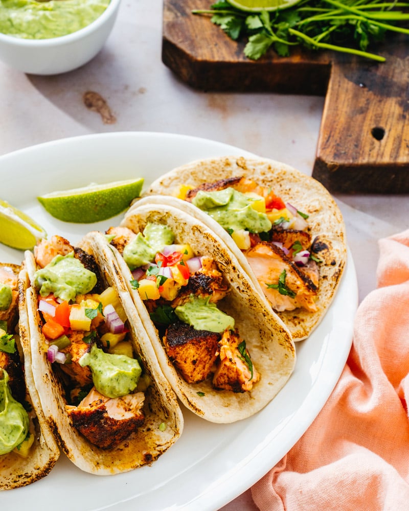 Salmon tacos