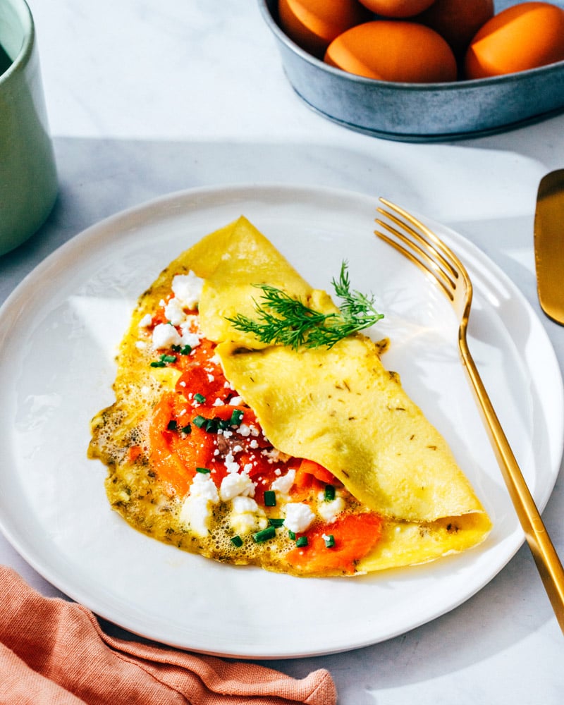 Smoked salmon omelette