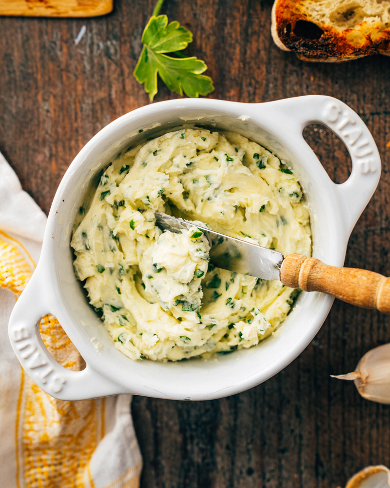 Garlic Herb Butter in pot