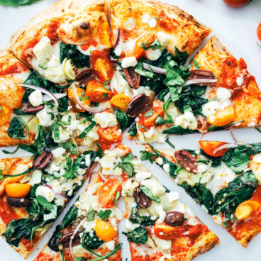 Greek pizza with feta