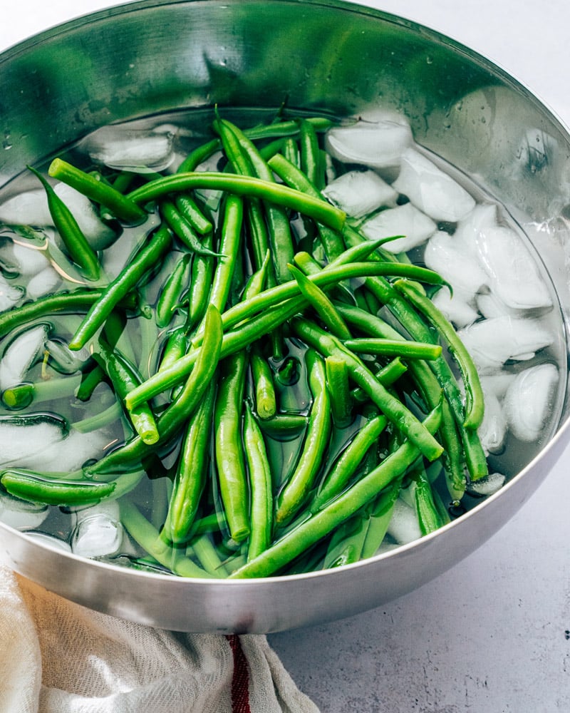 Blanching green beans