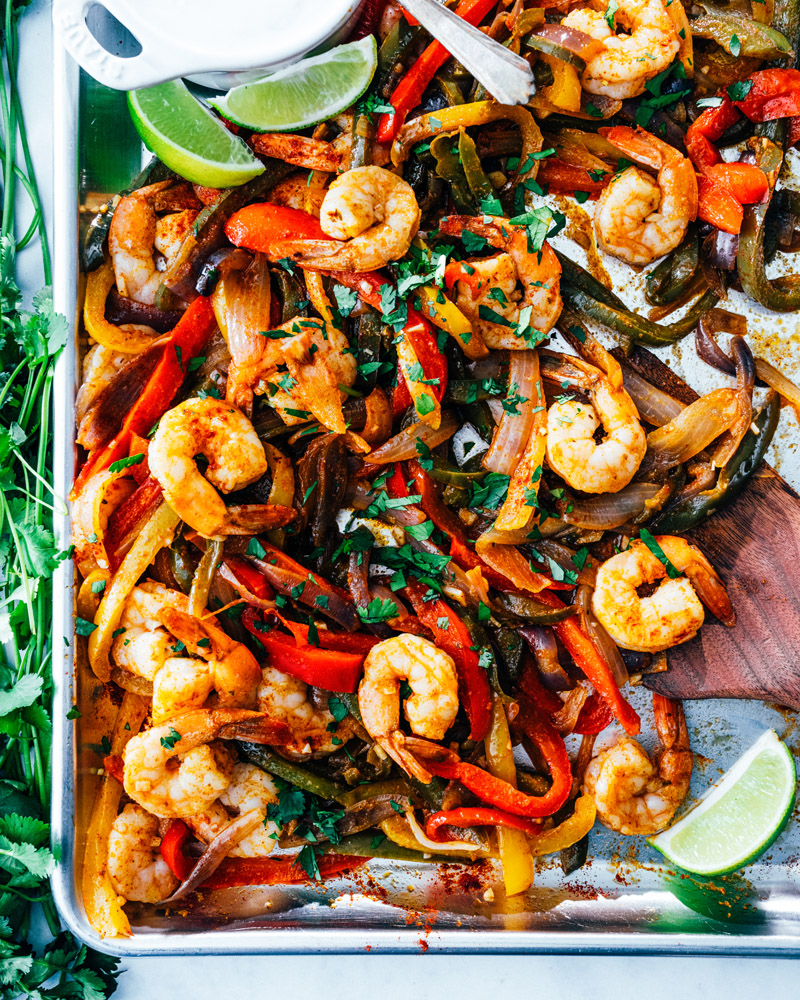 Sheet Pan Shrimp Fajitas