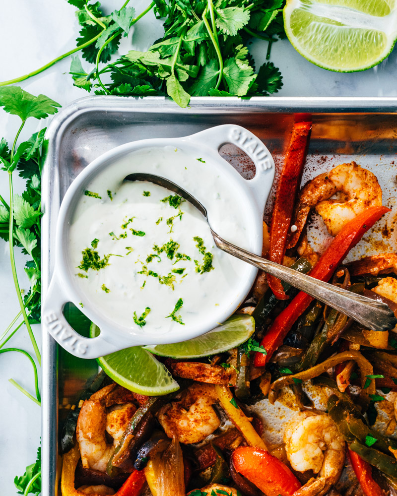 Sheet Pan Shrimp Fajitas