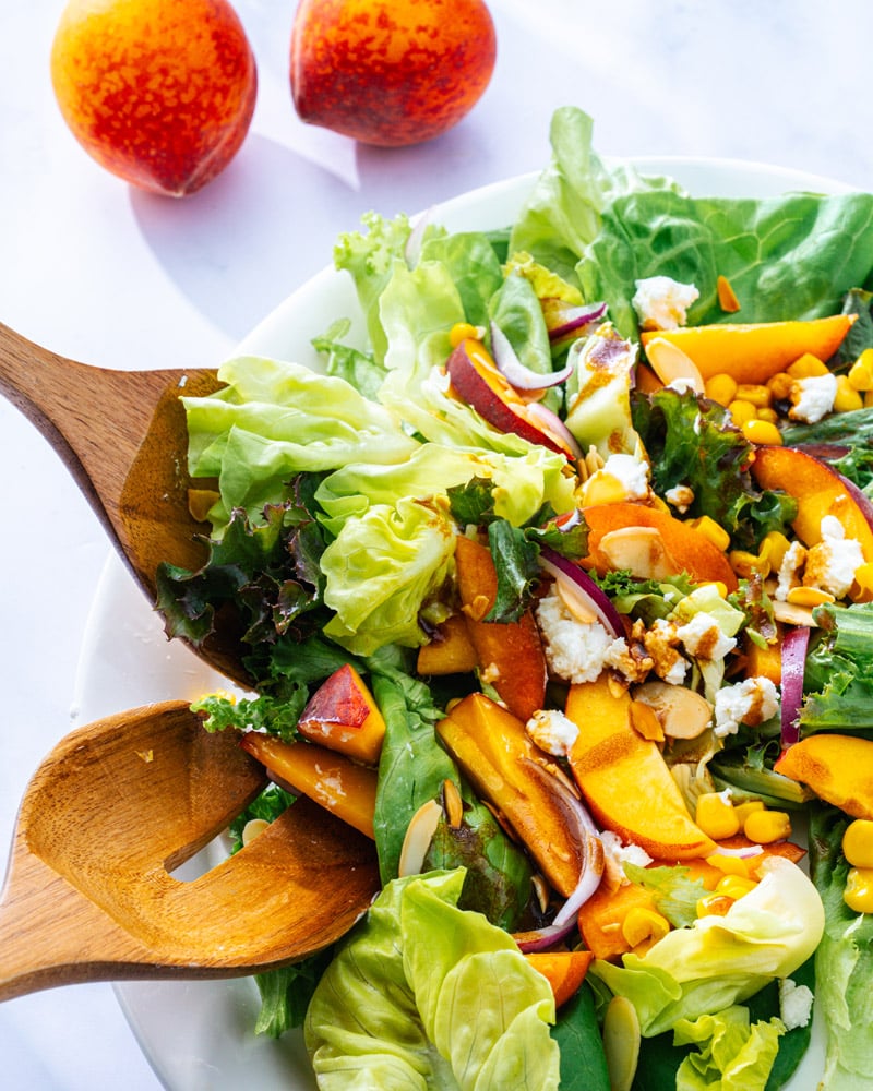 Salad with peaches