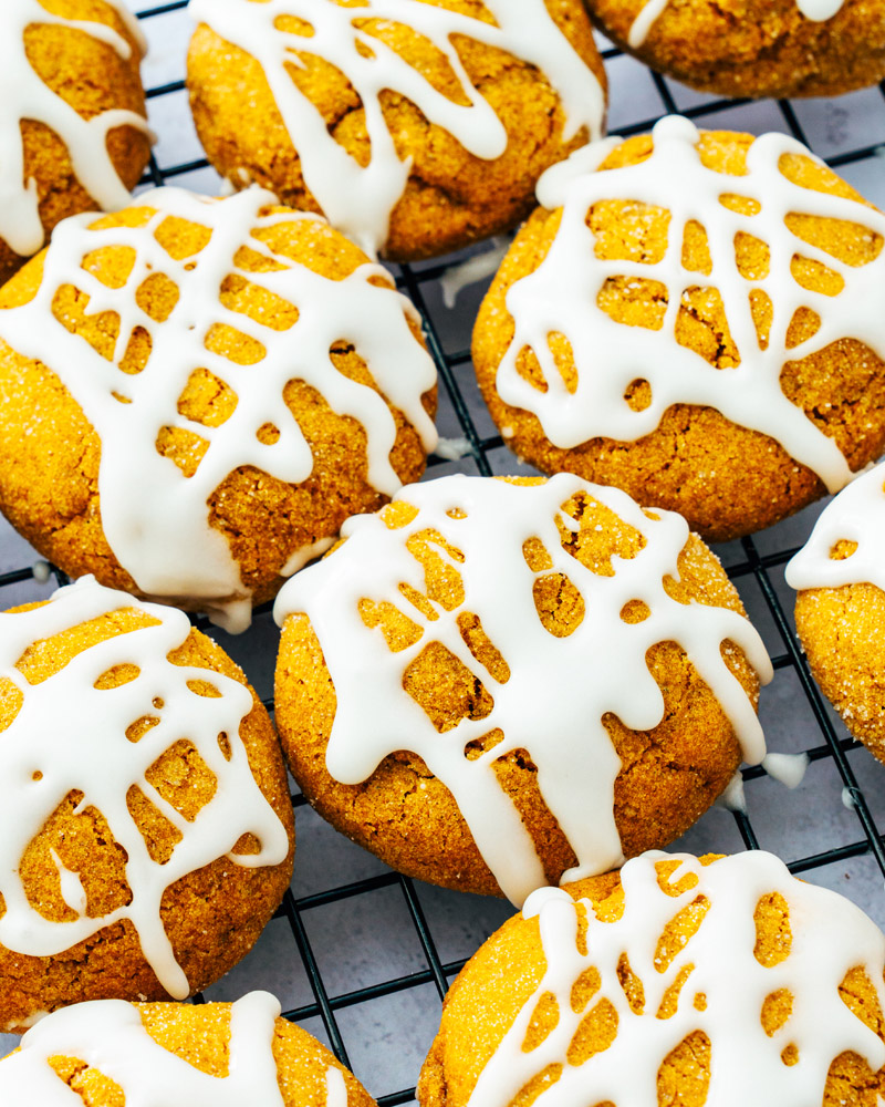 Pumpkin Cookies on baking rack