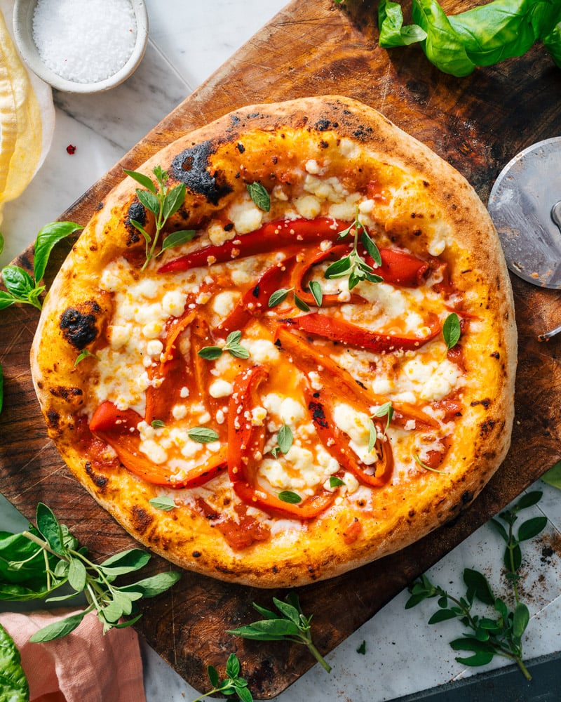Red pepper pizza