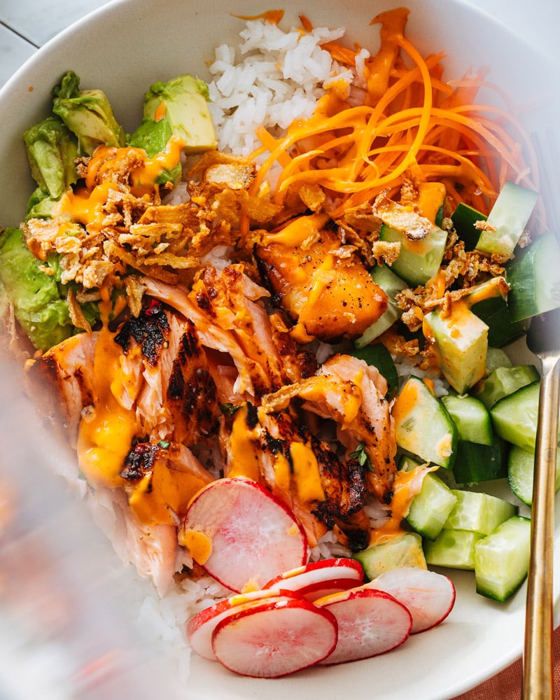 Salmon rice bowl recipe