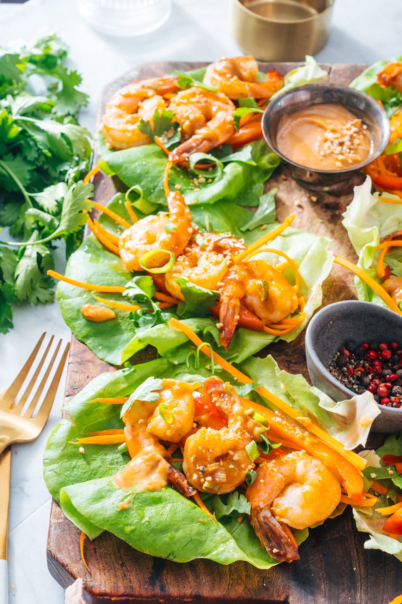 Shrimp lettuce wraps